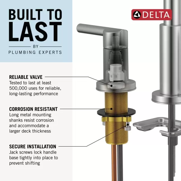 imageDelta Faucet Arvo PullDown Widespread Bathroom Faucet Brushed Nickel Bathroom Sink Faucet Bathroom Faucet with Pull Out Sprayer 3Hole Bathroom Faucet SpotShield Nickel 35840LFSPPDSpotshield Brushed Nickel