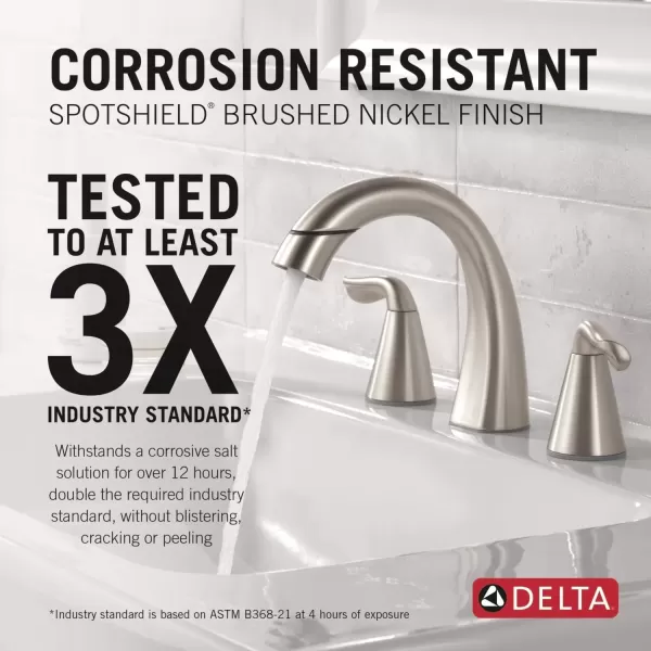 imageDelta Faucet Arvo PullDown Widespread Bathroom Faucet Brushed Nickel Bathroom Sink Faucet Bathroom Faucet with Pull Out Sprayer 3Hole Bathroom Faucet SpotShield Nickel 35840LFSPPDSpotshield Brushed Nickel