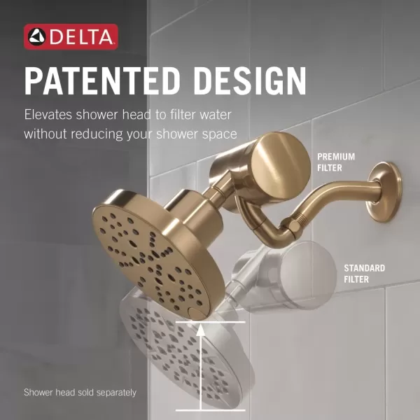 imageDelta Faucet Clarifi Premium Shower Filter Attachment with Filter Shower Water Filter Shower Head Filter Matte Black 5SF100BLChampagne Bronze
