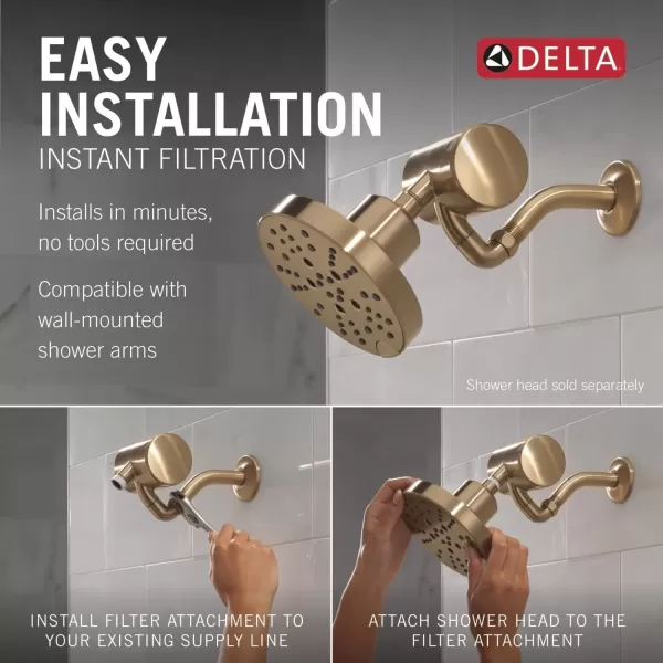imageDelta Faucet Clarifi Premium Shower Filter Attachment with Filter Shower Water Filter Shower Head Filter Matte Black 5SF100BLChampagne Bronze