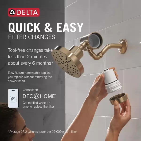imageDelta Faucet Clarifi Premium Shower Filter Attachment with Filter Shower Water Filter Shower Head Filter Matte Black 5SF100BLChampagne Bronze