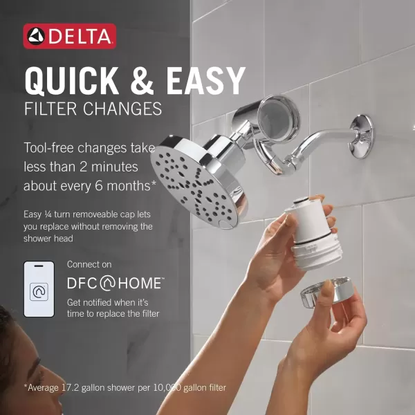 imageDelta Faucet Clarifi Premium Shower Filter Attachment with Filter Shower Water Filter Shower Head Filter Matte Black 5SF100BLChrome