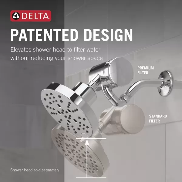 imageDelta Faucet Clarifi Premium Shower Filter Attachment with Filter Shower Water Filter Shower Head Filter Matte Black 5SF100BLChrome