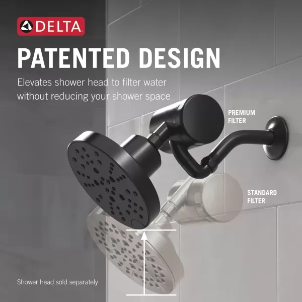 imageDelta Faucet Clarifi Premium Shower Filter Attachment with Filter Shower Water Filter Shower Head Filter Matte Black 5SF100BLMatte Black
