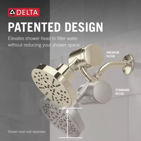 imageDelta Faucet Clarifi Premium Shower Filter Attachment with Filter Shower Water Filter Shower Head Filter Matte Black 5SF100BLPolished Nickel