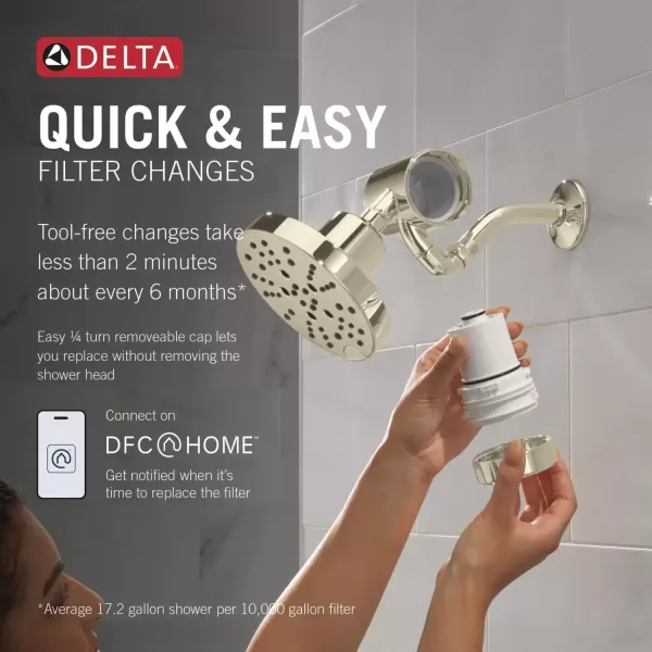 imageDelta Faucet Clarifi Premium Shower Filter Attachment with Filter Shower Water Filter Shower Head Filter Matte Black 5SF100BLPolished Nickel