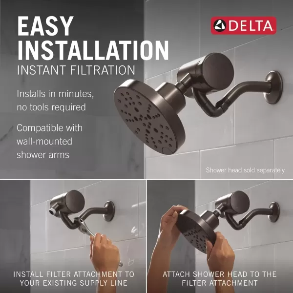 imageDelta Faucet Clarifi Premium Shower Filter Attachment with Filter Shower Water Filter Shower Head Filter Matte Black 5SF100BLVenetian Bronze