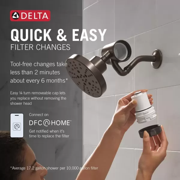 imageDelta Faucet Clarifi Premium Shower Filter Attachment with Filter Shower Water Filter Shower Head Filter Matte Black 5SF100BLVenetian Bronze