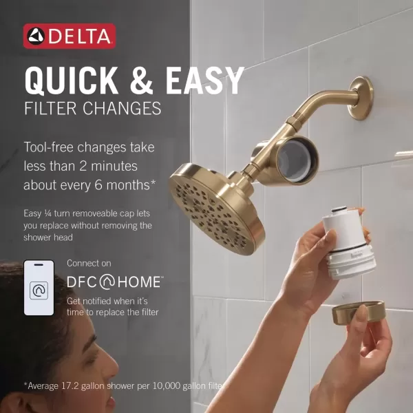 imageDelta Faucet Clarifi Standard Shower Filter Attachment with Filter Shower Water Filter Shower Head Filter Champagne Bronze 7SF100CZChampagne Bronze
