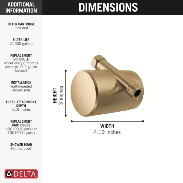 imageDelta Faucet Clarifi Standard Shower Filter Attachment with Filter Shower Water Filter Shower Head Filter Champagne Bronze 7SF100CZChampagne Bronze