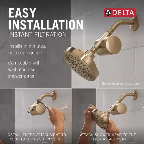 imageDelta Faucet Clarifi Standard Shower Filter Attachment with Filter Shower Water Filter Shower Head Filter Champagne Bronze 7SF100CZChampagne Bronze