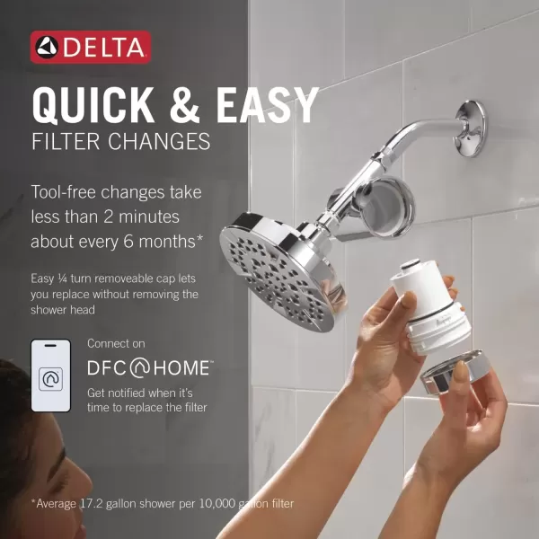 imageDelta Faucet Clarifi Standard Shower Filter Attachment with Filter Shower Water Filter Shower Head Filter Champagne Bronze 7SF100CZChrome