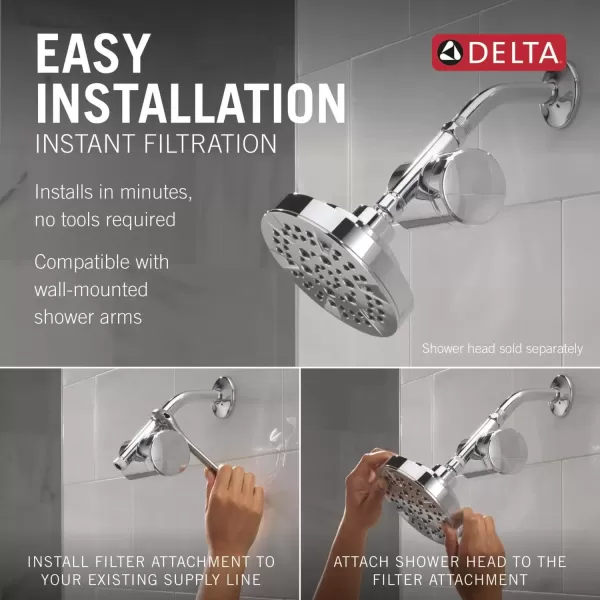 imageDelta Faucet Clarifi Standard Shower Filter Attachment with Filter Shower Water Filter Shower Head Filter Champagne Bronze 7SF100CZChrome