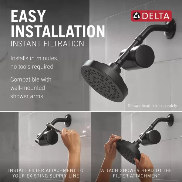 imageDelta Faucet Clarifi Standard Shower Filter Attachment with Filter Shower Water Filter Shower Head Filter Champagne Bronze 7SF100CZMatte Black