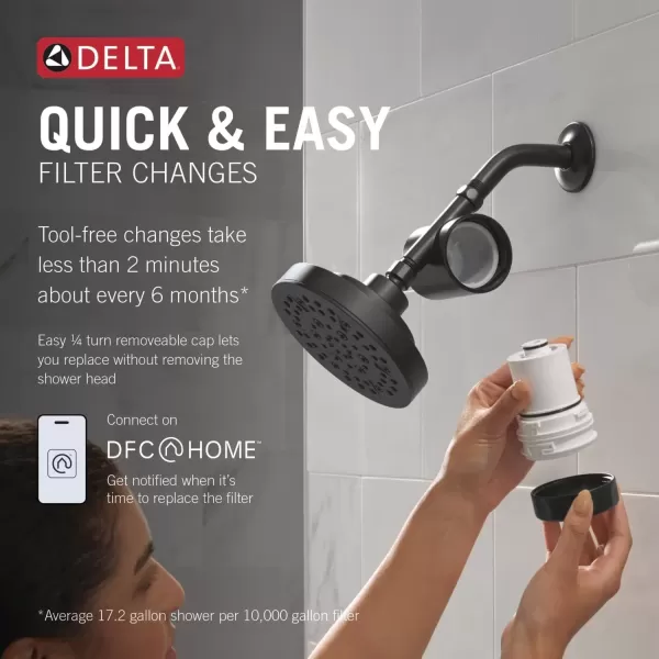 imageDelta Faucet Clarifi Standard Shower Filter Attachment with Filter Shower Water Filter Shower Head Filter Champagne Bronze 7SF100CZMatte Black