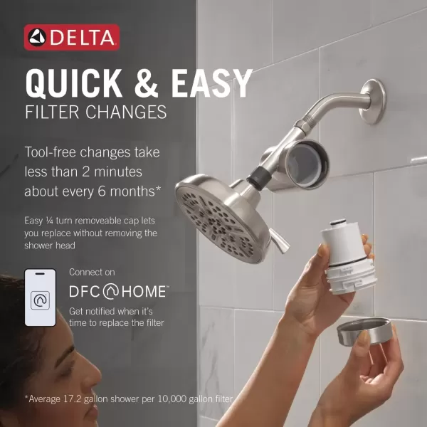 imageDelta Faucet Clarifi Standard Shower Filter Attachment with Filter Shower Water Filter Shower Head Filter Champagne Bronze 7SF100CZSpotShield Nickel