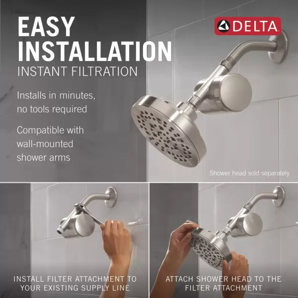 imageDelta Faucet Clarifi Standard Shower Filter Attachment with Filter Shower Water Filter Shower Head Filter Champagne Bronze 7SF100CZStainless