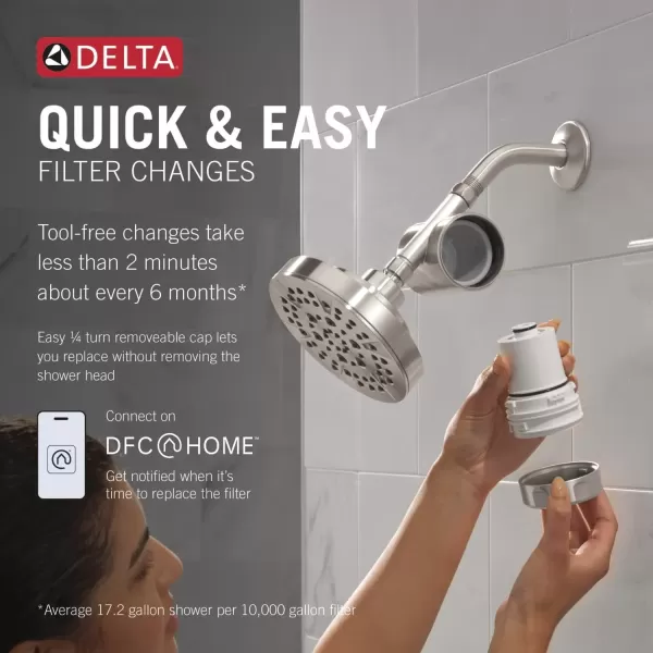 imageDelta Faucet Clarifi Standard Shower Filter Attachment with Filter Shower Water Filter Shower Head Filter Champagne Bronze 7SF100CZStainless