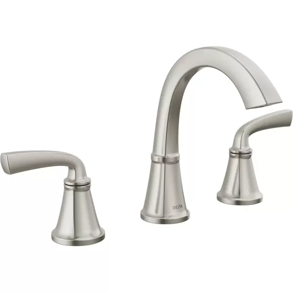 imageDelta Faucet Geist Widespread Bathroom Faucet 3 Hole Matte Black Bathroom Faucet Bathroom Sink Faucet Bathroom Faucets for Sink 3 Hole Drain Assembly Included Matte Black 35864LFBLSpotShield