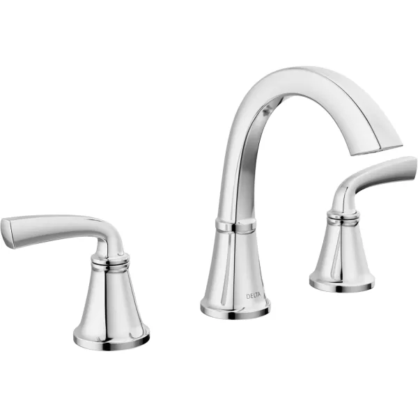 imageDelta Faucet Geist Widespread Bathroom Faucet 3 Hole Matte Black Bathroom Faucet Bathroom Sink Faucet Bathroom Faucets for Sink 3 Hole Drain Assembly Included Matte Black 35864LFBLChrome