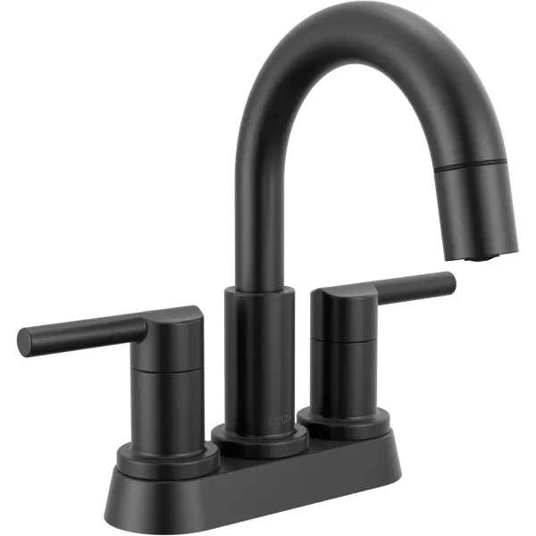 imageDelta Faucet Nicoli PullDown Centerset Bathroom Faucet Black and Gold Bathroom Sink Faucet Bathroom Faucet with Pull Out Sprayer 3Hole Bathroom Faucet Matte BlackChampagne Bronze 25749LFGZPDMatte Black