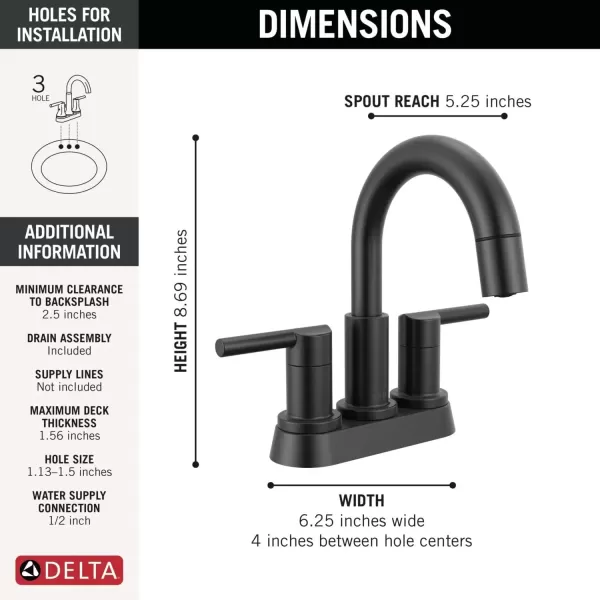 imageDelta Faucet Nicoli PullDown Centerset Bathroom Faucet Black and Gold Bathroom Sink Faucet Bathroom Faucet with Pull Out Sprayer 3Hole Bathroom Faucet Matte BlackChampagne Bronze 25749LFGZPDMatte Black
