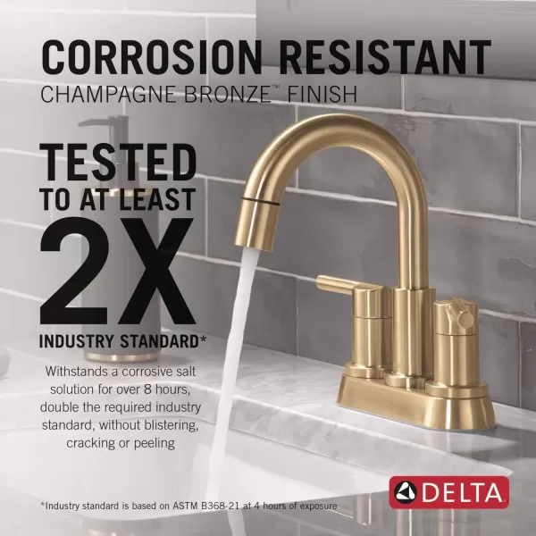 imageDelta Faucet Nicoli PullDown Centerset Bathroom Faucet Black and Gold Bathroom Sink Faucet Bathroom Faucet with Pull Out Sprayer 3Hole Bathroom Faucet Matte BlackChampagne Bronze 25749LFGZPDChampagne Bronze