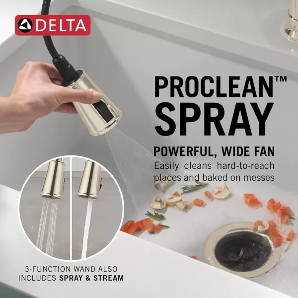 imageDelta Faucet Renaldi Touchless Kitchen Faucet with Touch Technology Brushed Nickel Kitchen Sink Faucet Delta ProClean Faucet Pull Down Kitchen Faucet Lumicoat Arctic Stainless 9184TLARPRDSTLumicoat Polished Nickel