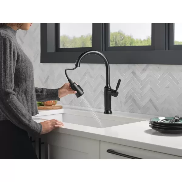 imageDelta Faucet Renaldi Touchless Kitchen Faucet with Touch Technology Brushed Nickel Kitchen Sink Faucet Delta ProClean Faucet Pull Down Kitchen Faucet Lumicoat Arctic Stainless 9184TLARPRDSTMatte Black