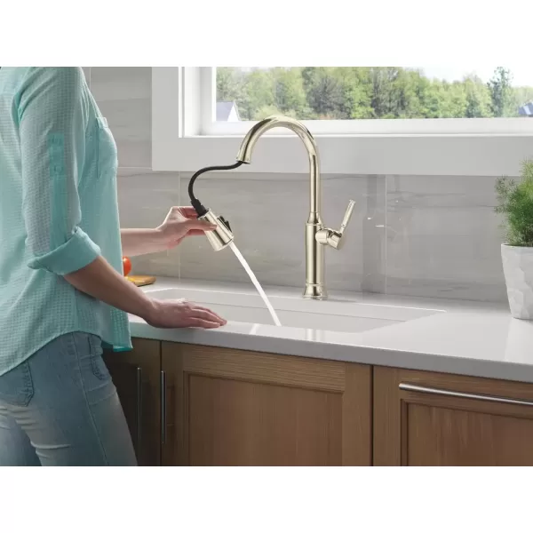 imageDelta Faucet Renaldi Touchless Kitchen Faucet with Touch Technology Gold Kitchen Sink Faucet Delta ProClean Kitchen Faucet Pull Down Kitchen Faucet Lumicoat Champagne Bronze 9184TLCZPRDSTLumicoat Polished Nickel