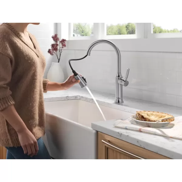 imageDelta Faucet Renaldi Touchless Kitchen Faucet with Touch Technology Gold Kitchen Sink Faucet Delta ProClean Kitchen Faucet Pull Down Kitchen Faucet Lumicoat Champagne Bronze 9184TLCZPRDSTArtic Stainless
