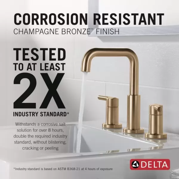 imageDELTA 35849LFBL Nicoli Bathroom Faucet Lever Handle Matte BlackChampagne Bronze