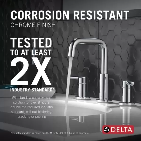 imageDELTA 35849LFBL Nicoli Bathroom Faucet Lever Handle Matte BlackChrome