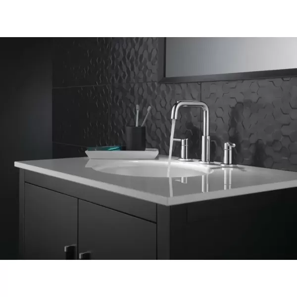 imageDELTA 35849LFBL Nicoli Bathroom Faucet Lever Handle Matte BlackChrome