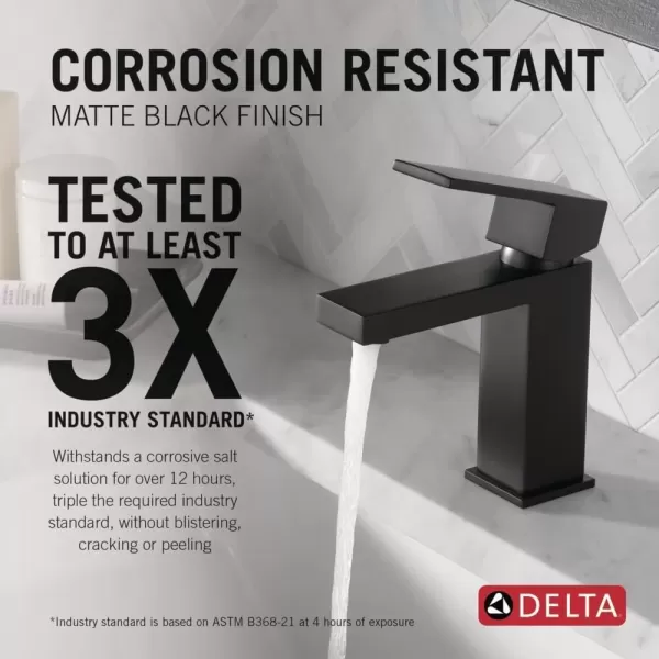 imageDELTA 567LFBLGPMPP Modern Bathroom Faucet 10 GPM Water Flow Matte BlackMatte Black