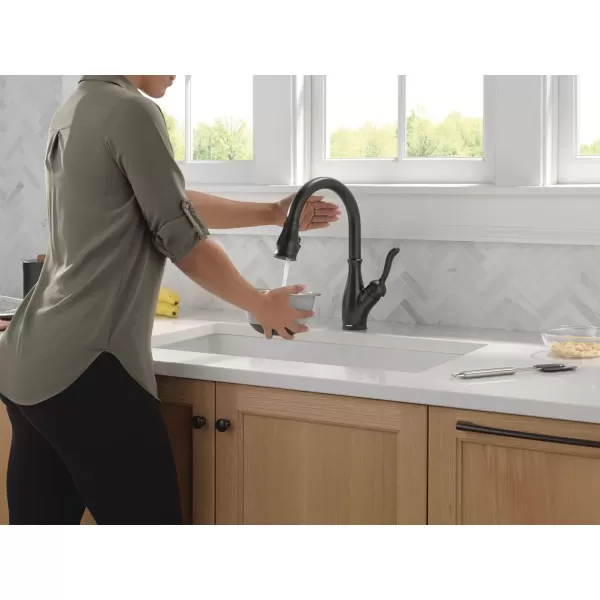 imageDELTA 9178TLARDST Leland Kitchen Faucet Touch  Touchless Arctic StainlessMatte Black