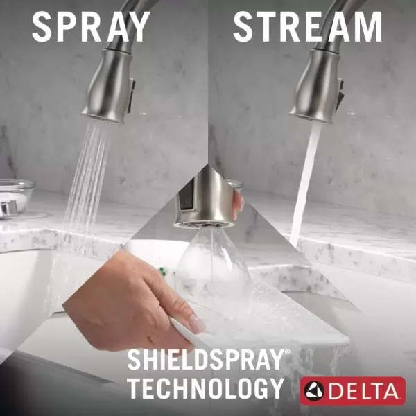 imageDELTA 9178TLARDST Leland Kitchen Faucet Touch  Touchless Arctic StainlessSpotShield Brushed Nickel