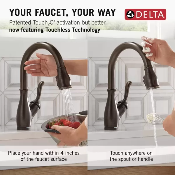 imageDELTA 9178TLARDST Leland Kitchen Faucet Touch  Touchless Arctic StainlessVenetian Bronze