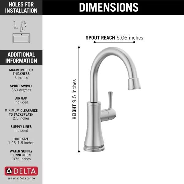 imageDELTA FAUCET 1920CZDST Traditional Beverage Faucet Champagne BronzeArctic Stainless