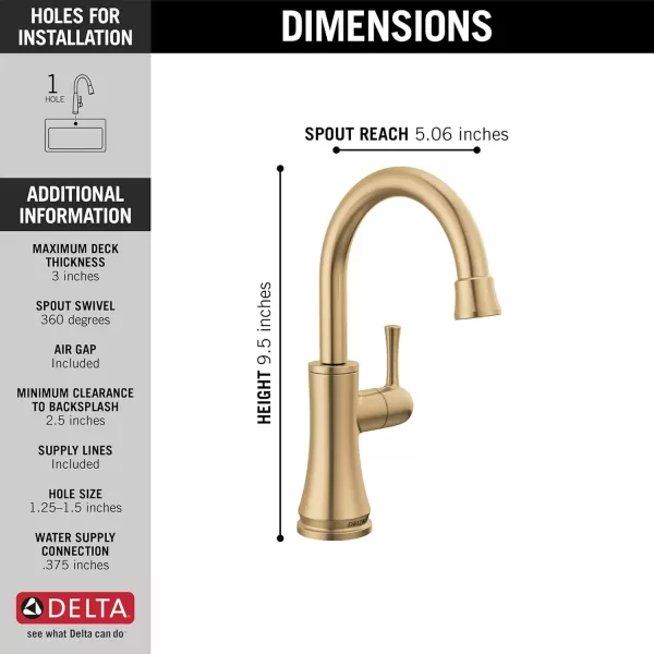 imageDELTA FAUCET 1920CZDST Traditional Beverage Faucet Champagne BronzeChampagne Bronze