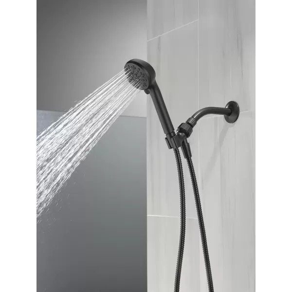 imageDelta Faucet 4Setting Handheld Shower Head Black Shower Head with Hose Showerheads ampamp Handheld Showers Handheld Shower Heads Detachable Shower Head Hand Shower 175 GPM Matte Black 75413BLMatte Black