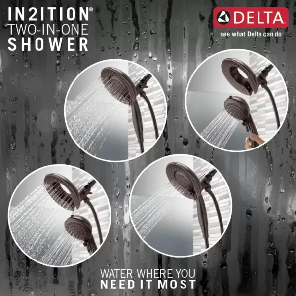 imageDelta Faucet 5Spray In2ition 2in1 Dual Shower Head with HandHeld Spray Oil Rubbed Bronze Hand Held Shower Head with Hose Handheld Shower Heads 175 GPM Shower Head Venetian Bronze 58569RBPK