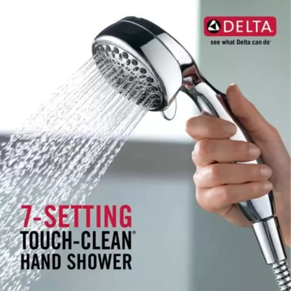 imageDelta Faucet 7Spray TouchClean Hand Held Shower Head with Hose Chrome 75700Chrome