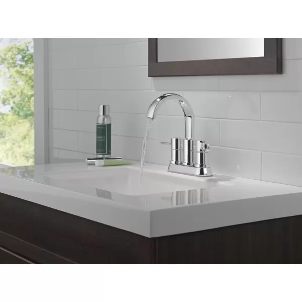 imageDelta Faucet Albion Centerset Bathroom Faucet Matte Black 2Handle Bathroom Faucet Delta Bathroom Sink Faucet Metal PushPop Drain Assembly 12 GPM Flow Rate Matte Black 25855LFBLChrome