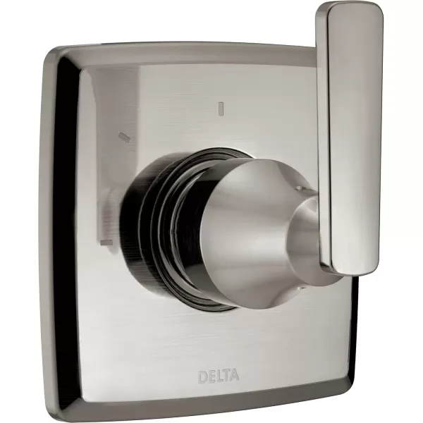 imageDelta Faucet Ashlyn 3Setting Shower Handle Diverter Trim Kit Diverter Valve Trim Kit Brushed Nickel 3 Way Shower Diverter Delta Diverter Trim Stainless T11864SS Valve Not IncludedStainless