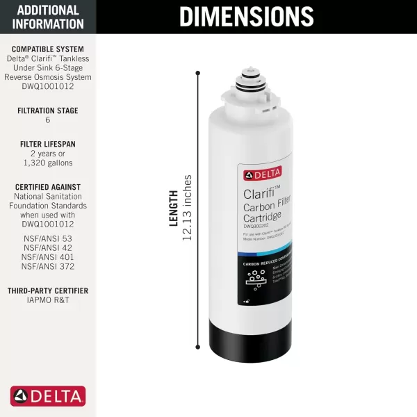 imageDelta Faucet Clarifi Remineralization Cartridge DWQ300300Carbon Filter