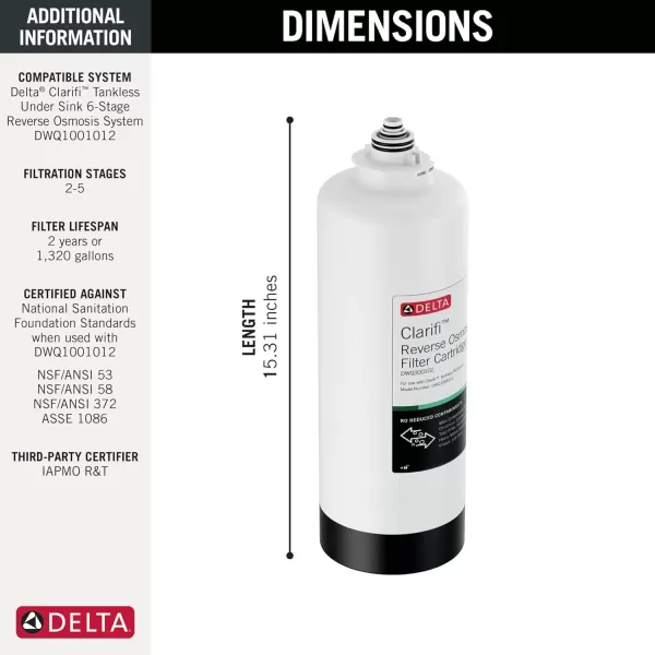 imageDelta Faucet Clarifi Remineralization Cartridge DWQ300300RO Filter