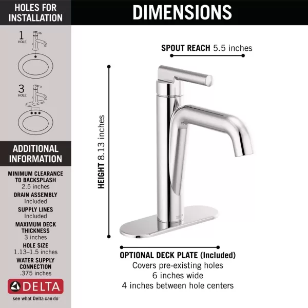 imageDelta Faucet Nicoli Gold Bathroom Faucet Single Hole Bathroom Faucet Single Handle Bathroom Faucet Champagne Bronze 15849LFCZChrome