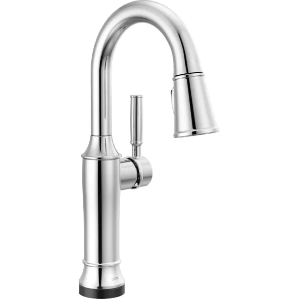 imageDelta Faucet Renaldi Touchless Bar Faucet with Touch Technology Bar Sink Faucet Single Hole Matte Black Wet Bar Faucets Prep Sink Faucet Faucet for Bar Sink Matte Black 9984TLBLDSTChrome