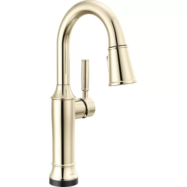 imageDelta Faucet Renaldi Touchless Bar Faucet with Touch Technology Bar Sink Faucet Single Hole Matte Black Wet Bar Faucets Prep Sink Faucet Faucet for Bar Sink Matte Black 9984TLBLDSTLumicoat Polished Nickel
